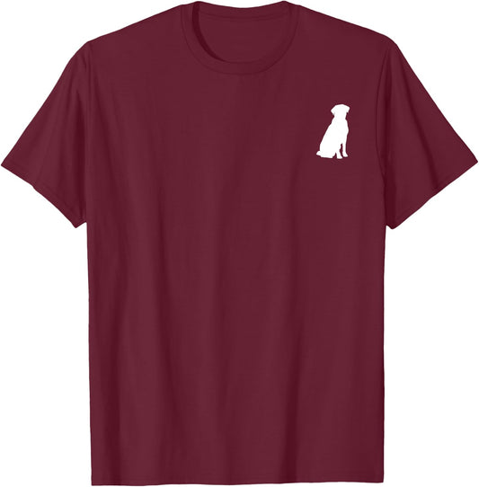 Dog Shirt - Silhouette On Pocket Area - Labrador Retriever T-Shirt - T-Shirt | Maroon