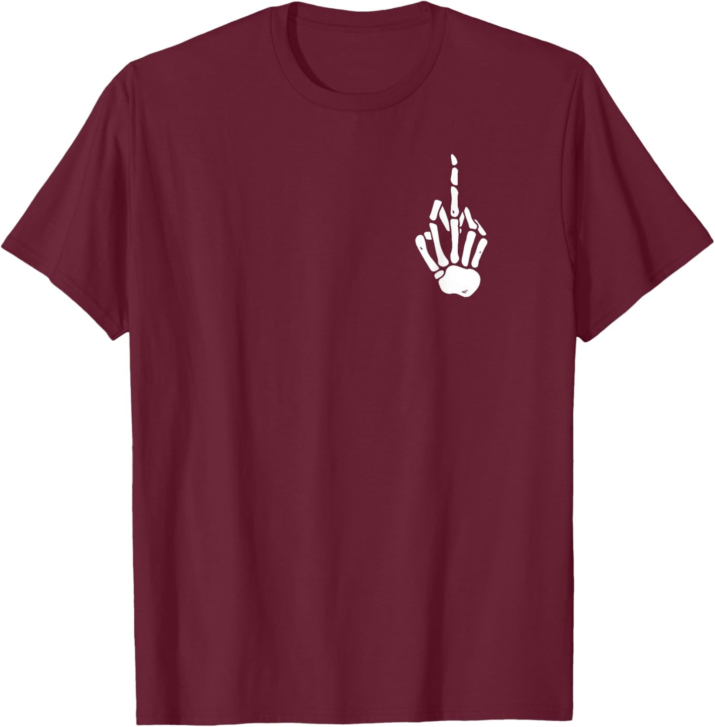 Skeleton Hand Fck You Bones T-Shirt - T-Shirt | Maroon