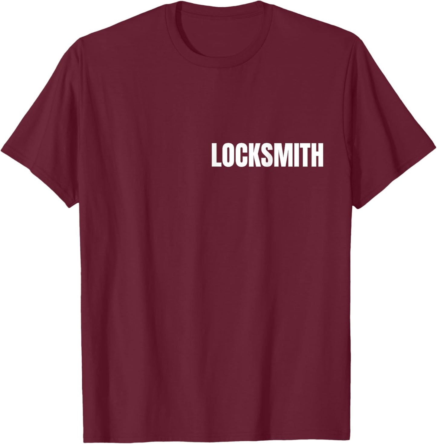 Locksmith Logo Style Employees Official Uniform Work Design T-Shirt - T-Shirt | Maroon