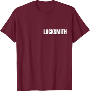 Locksmith Logo Style Employees Official Uniform Work Design T-Shirt - T-Shirt | Maroon