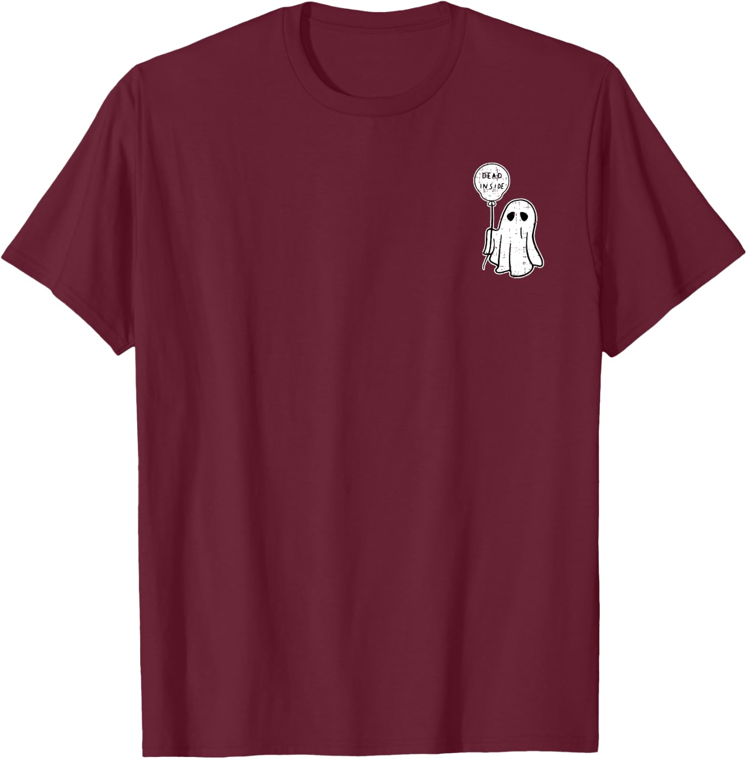 Ghost Dead Inside Halloween Costume Funny Ghoul Spirit T-Shirt - T-Shirt | Maroon