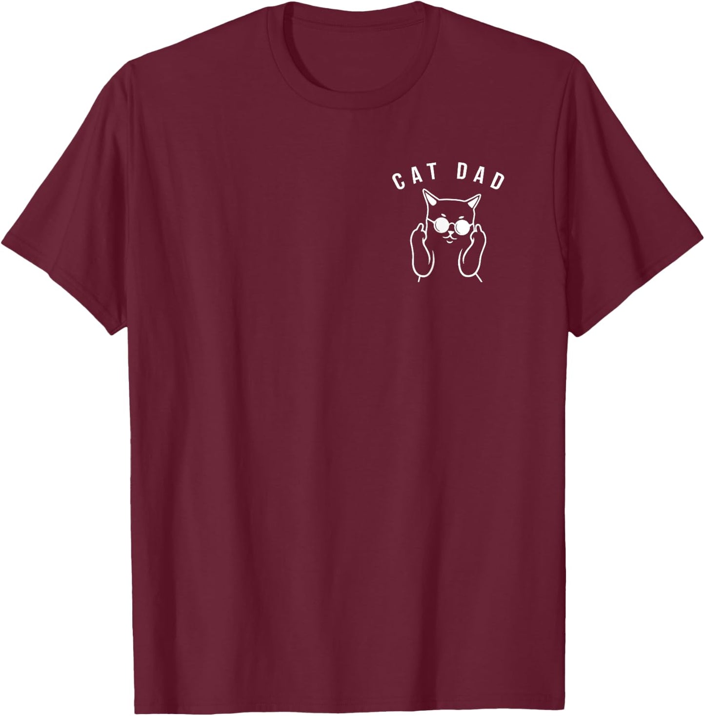 Cat Dad Giving Middle Finger Funny Cat Illustration Women T-Shirt - T-Shirt | Maroon