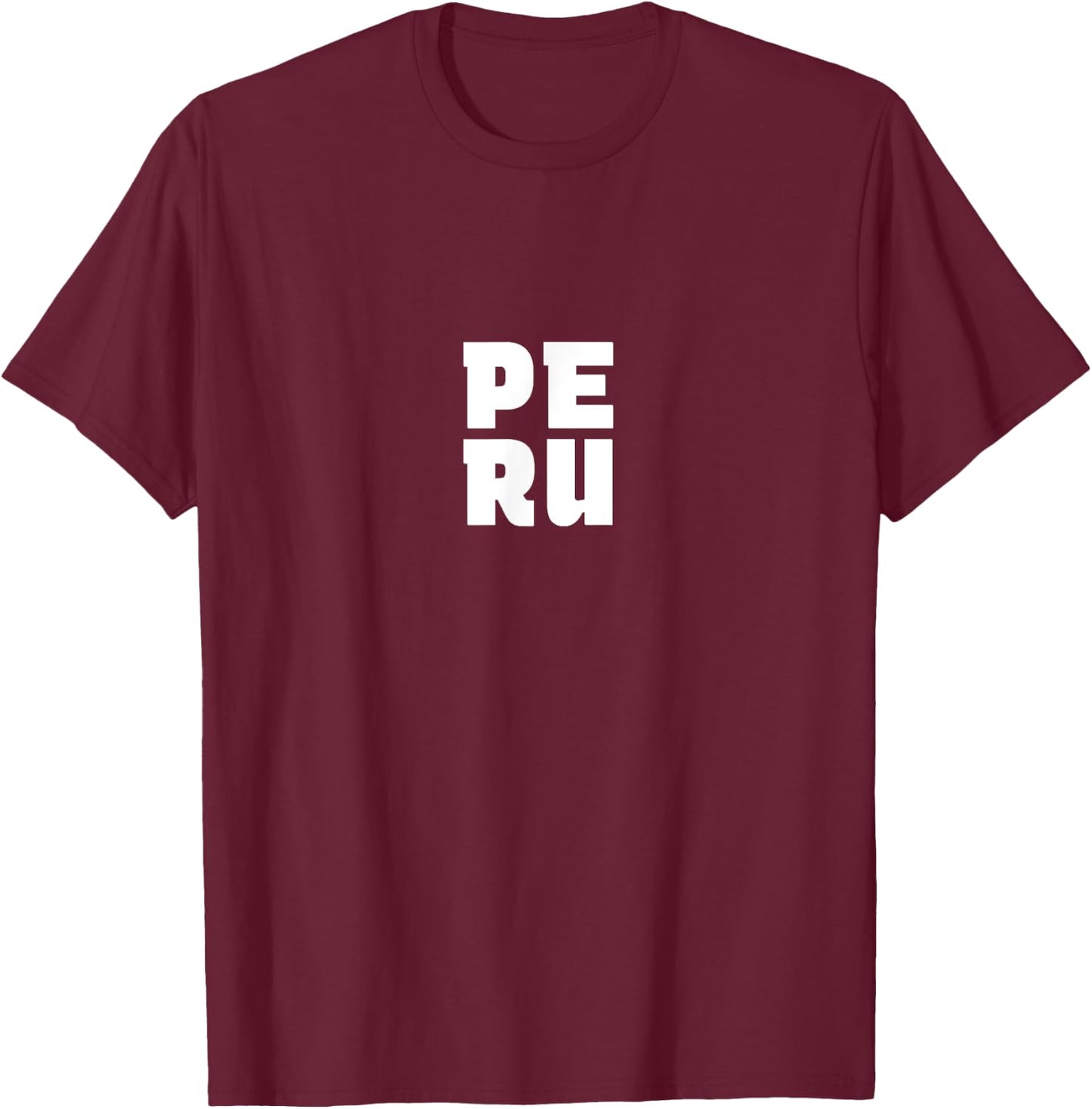 Peru Souvenir - Peruvian Pride Letter Box Word Art T-Shirt - T-Shirt | Maroon
