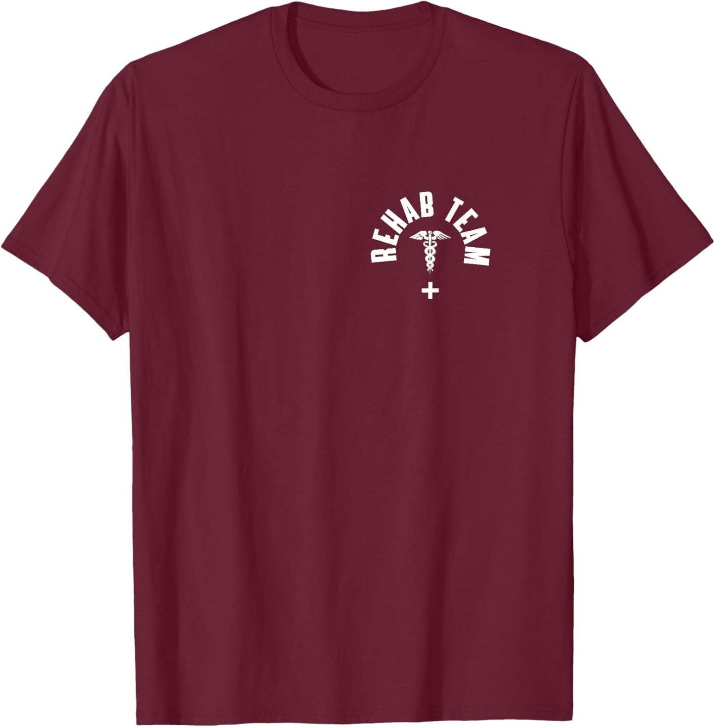 Rehab Team Pocket Outfit Physical Therapy Month T-Shirt - T-Shirt | Maroon