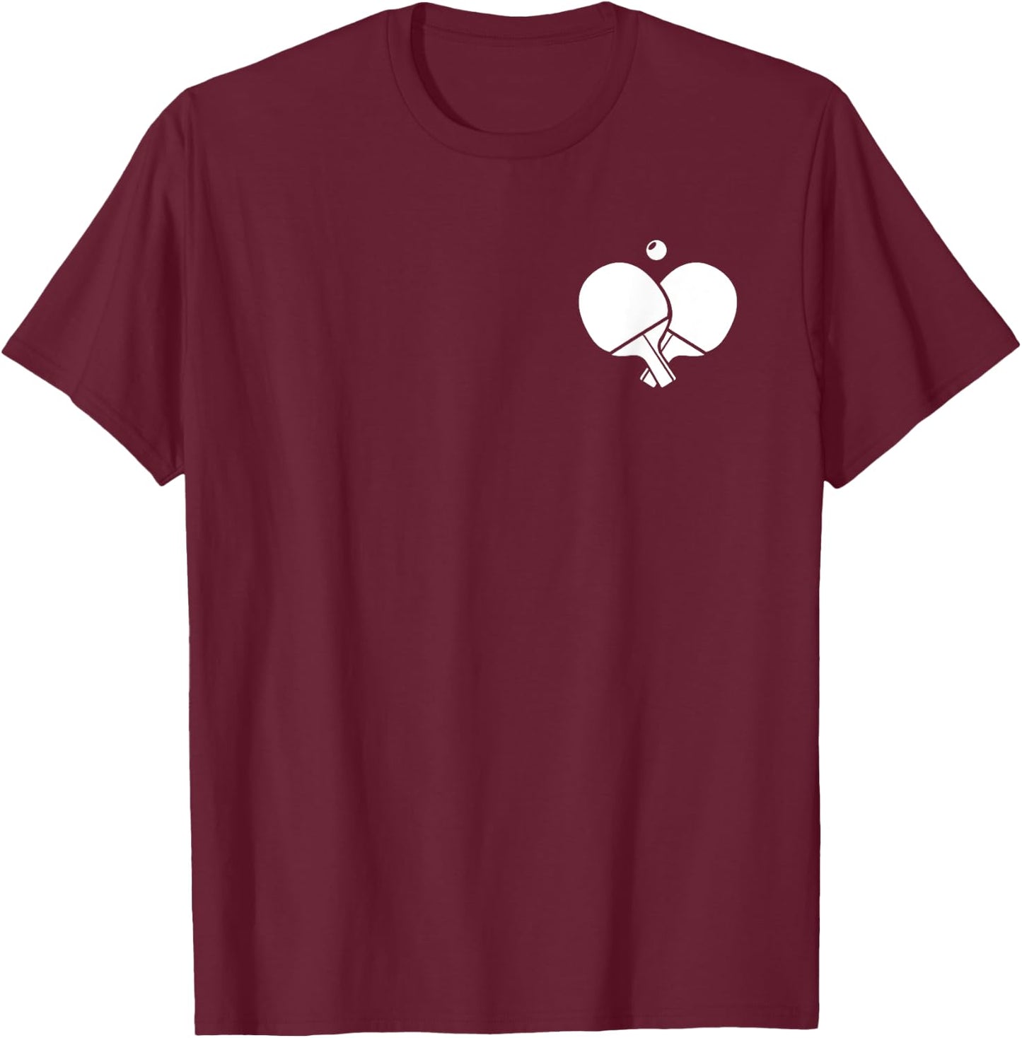 Ping Pong Logo Emblem Paddles Balls Table Tennis Ping Pong T-Shirt - T-Shirt | Maroon