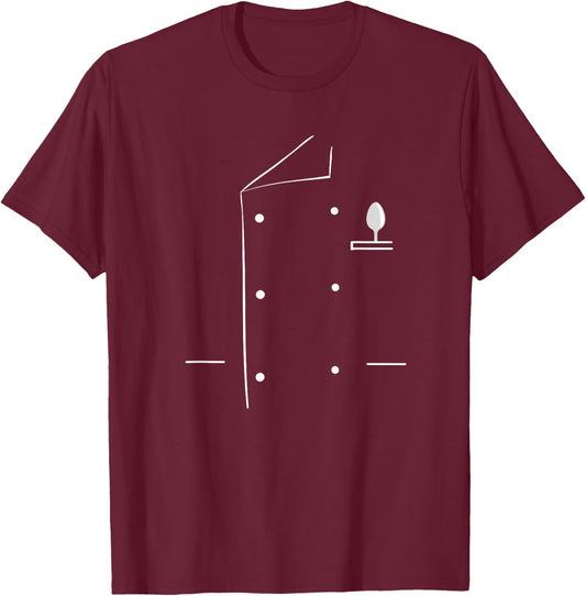 Chef Coat Uniform Jacket Culinary Cooking Lovers Cook Chief T-Shirt - T-Shirt | Maroon
