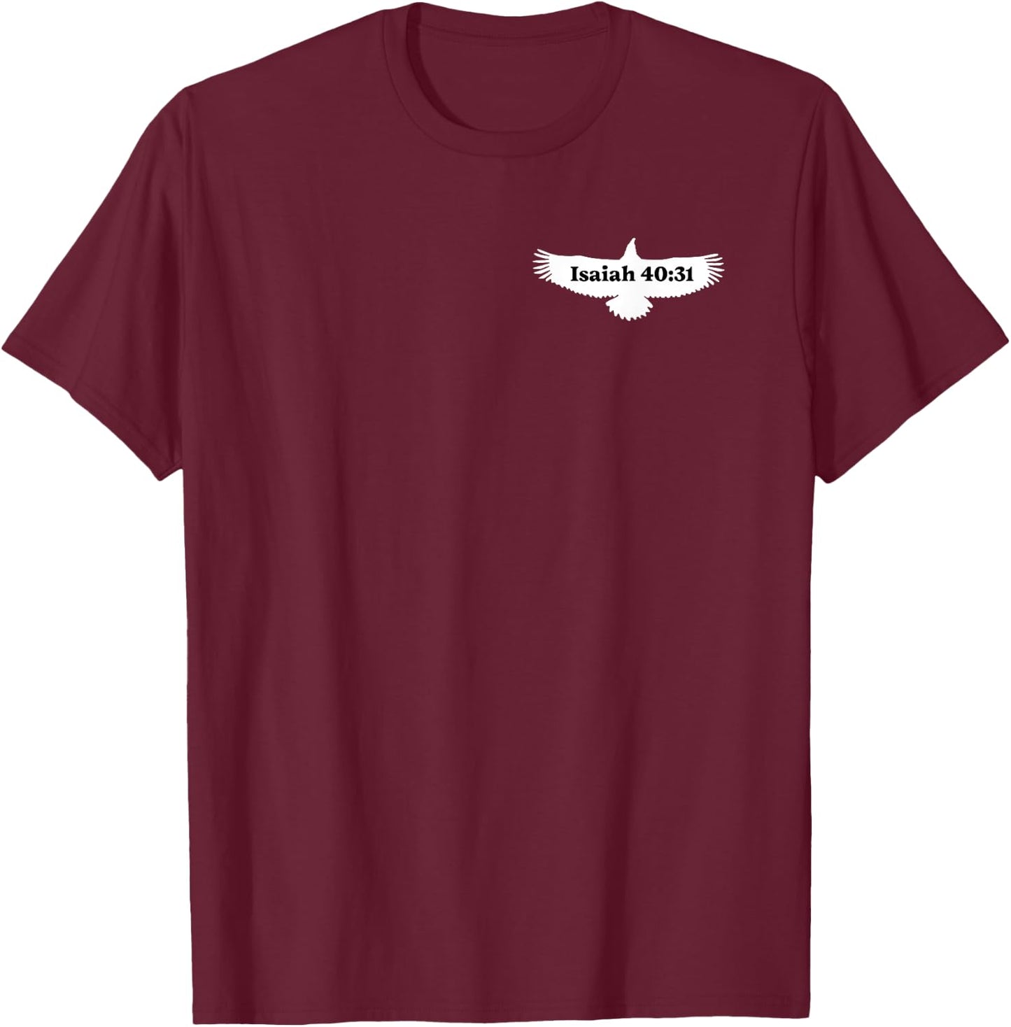 Great Commission | Isaiah 40:31 | Eagle Silhouette | Christian Kids - Black, Small T-Shirt - T-Shirt | Maroon