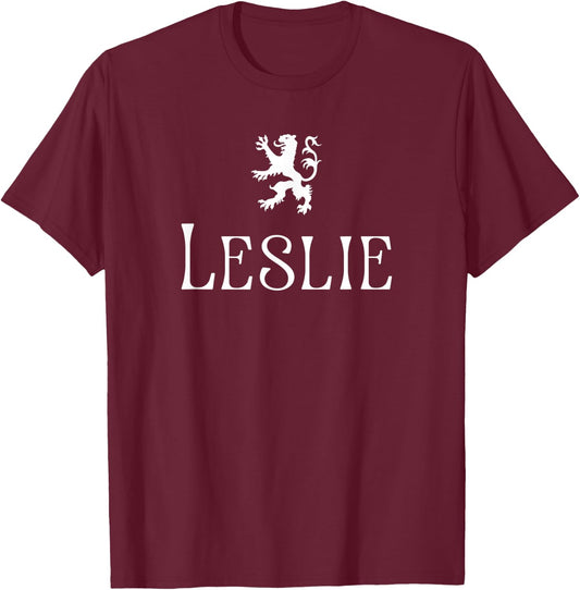 Leslie Clan Scottish Family Name Scotland Heraldry T-Shirt - T-Shirt | Maroon