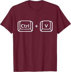 Ctrl C & Ctrl V Dad & Baby Matching New Dad Gifts funny T-Shirt - T-Shirt | Maroon