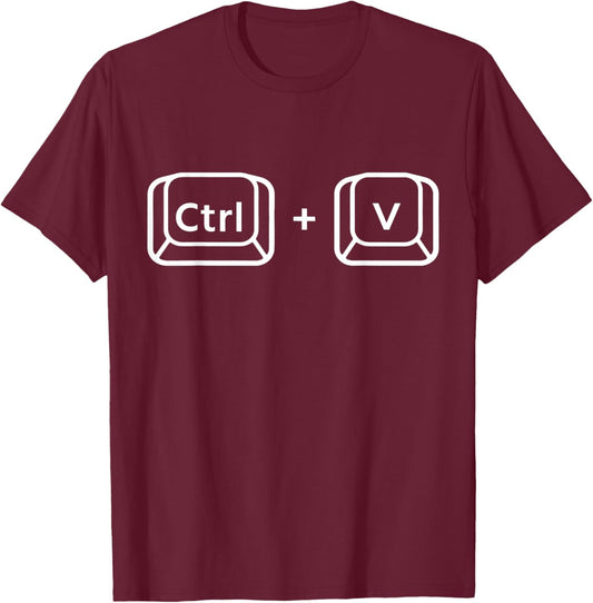 Ctrl C & Ctrl V Dad & Baby Matching New Dad Gifts funny T-Shirt - T-Shirt | Maroon
