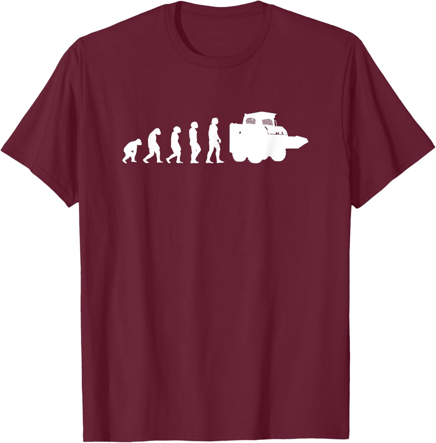 Skid Steer Loader Evolution Skid Steer Operator T-Shirt - T-Shirt | Maroon