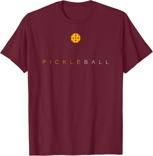 Pickleball - Stylish - Simplistic - Minimalist Pickleball T-Shirt - T-Shirt | Maroon
