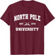 Christmas North Pole University Santa Workshop Elves Red T-Shirt - T-Shirt | Maroon