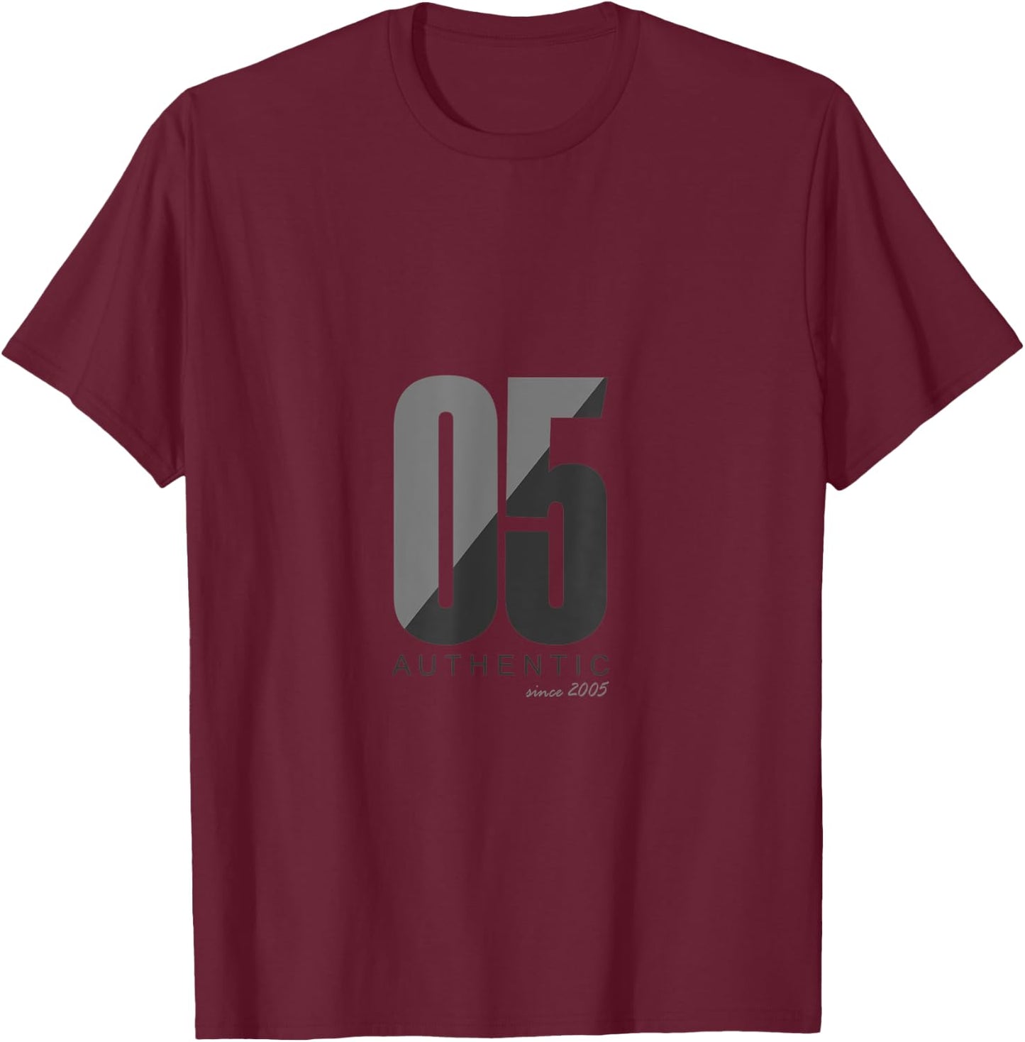 05 Born in 2005, Year of Birth Authentic T-Shirt - T-Shirt | Maroon