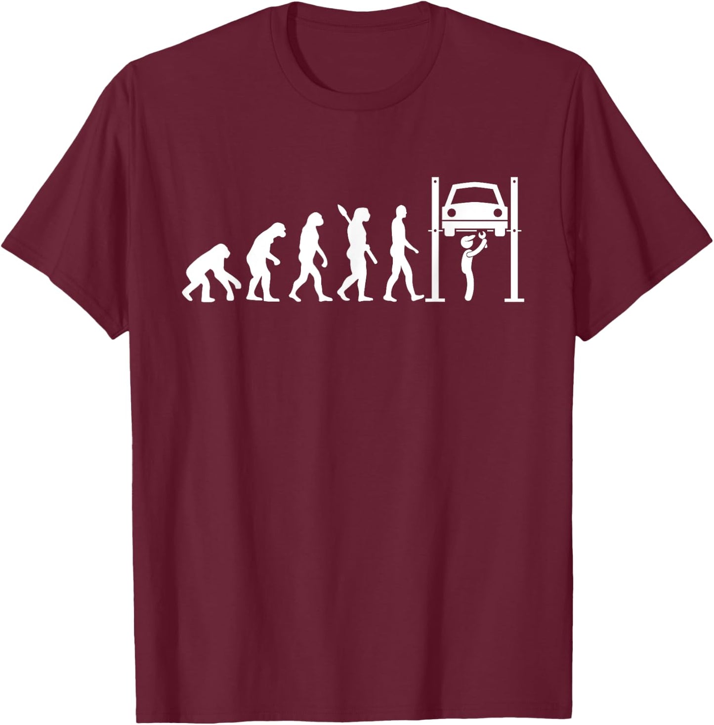 Car Mechanic Evolution Auto Mechanic T-Shirt - T-Shirt | Maroon