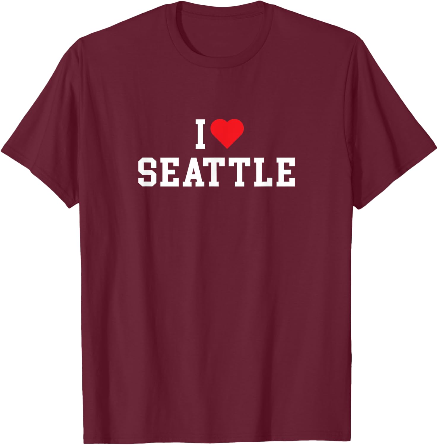 Seattle - I Love Seattle - Washington - Classic T-Shirt - T-Shirt | Maroon