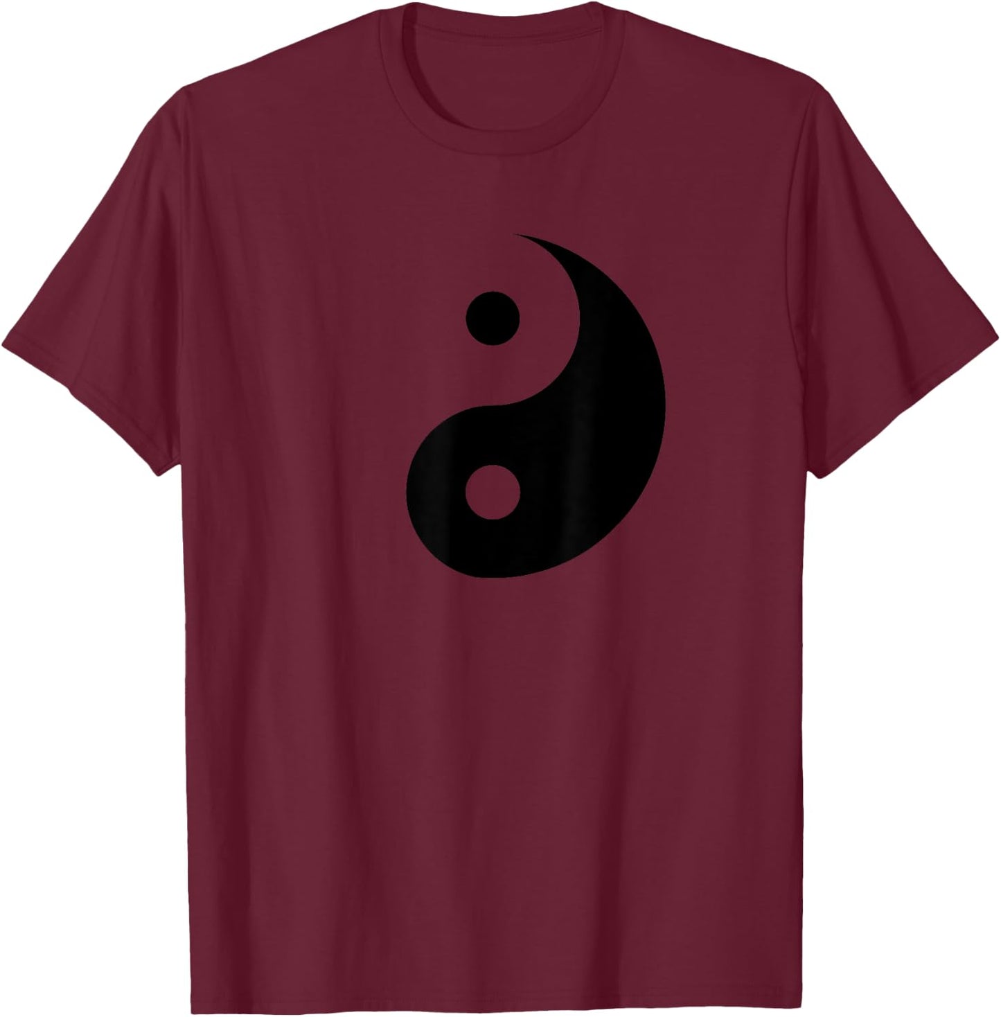 Miftees Yin Yang -Adults Blue Yin Yang T-Shirt - T-Shirt | Maroon