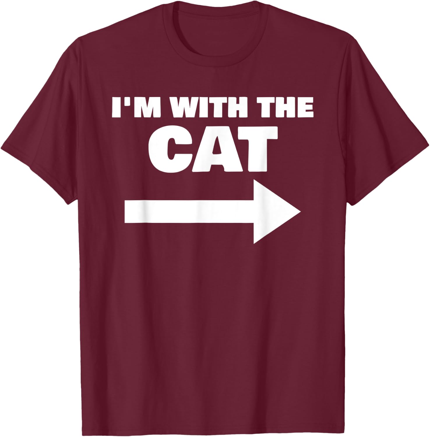 I'm With The Cat Funny Matching Halloween Couple Costume T-Shirt - T-Shirt | Maroon