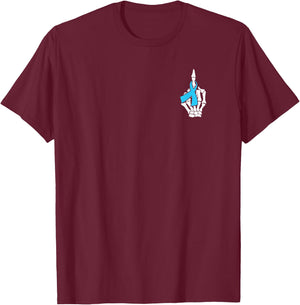 Fuck Prostate Cancer Skeleton Middle Finger Blue Ribbon T-Shirt - T-Shirt | Maroon