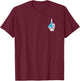 Fuck Prostate Cancer Skeleton Middle Finger Blue Ribbon T-Shirt - T-Shirt | Maroon