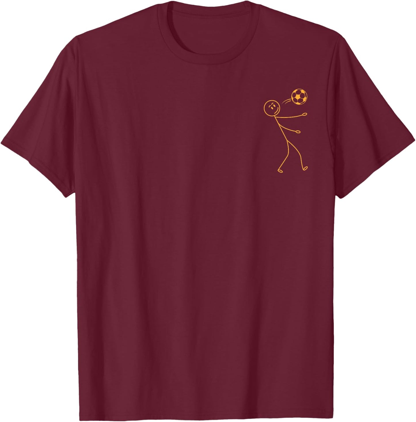 Soccer Stick Figure Soccer Player Funny Stick Figure Soccer T-Shirt - T-Shirt | Maroon