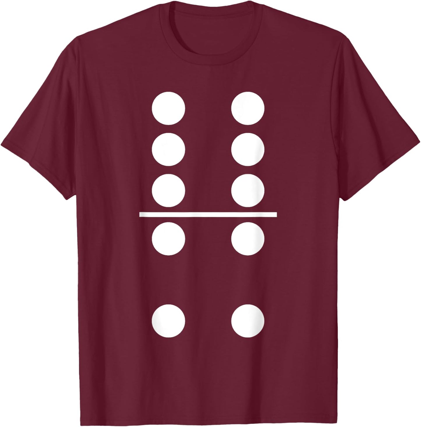 Domino Game 6 4 Matching Halloween Group Costume T-Shirt - T-Shirt | Maroon