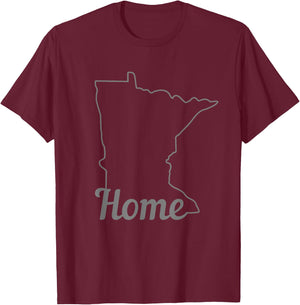 Minnesota Home State Map Pride Vintage T-Shirt - T-Shirt | Maroon