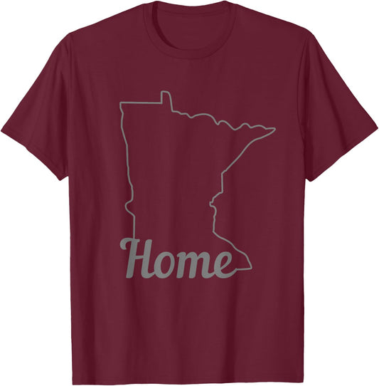 Minnesota Home State Map Pride Vintage T-Shirt - T-Shirt | Maroon