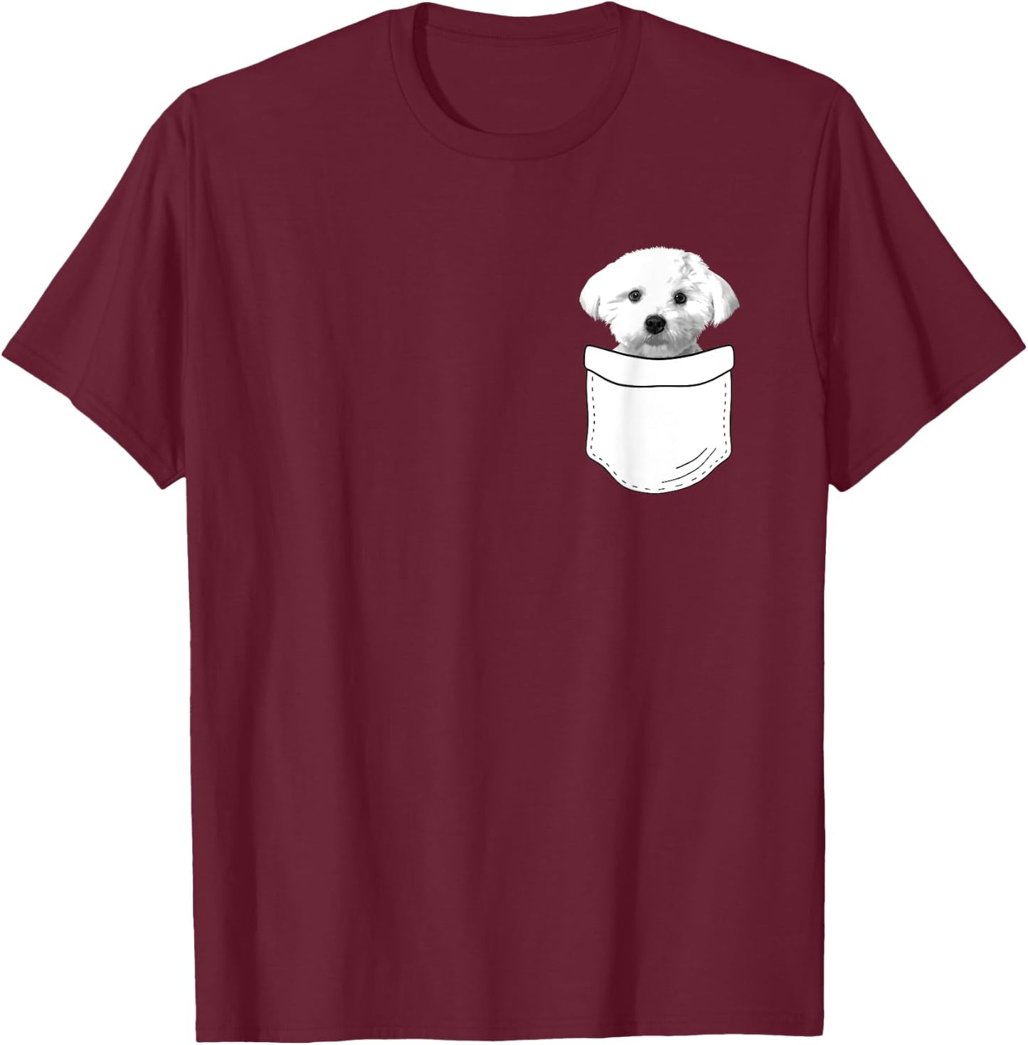 Cool Maltese Art Women Dog In A Pocket Dog Trainer T-Shirt - T-Shirt | Maroon