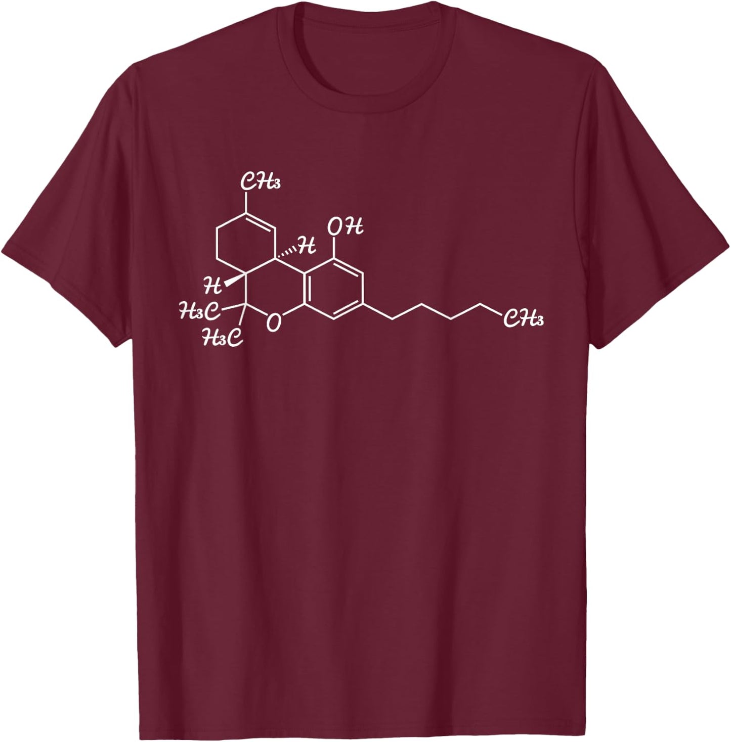 Structural Formula Medical Cannabis THC USA Hemp Weed Reggae T-Shirt - T-Shirt | Maroon