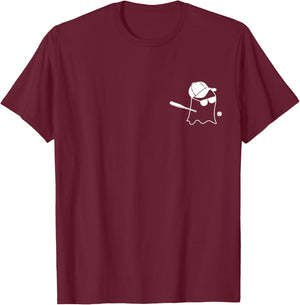 Ghost Baseball Halloween Costume Funny Baseball T-Shirt - T-Shirt | Maroon