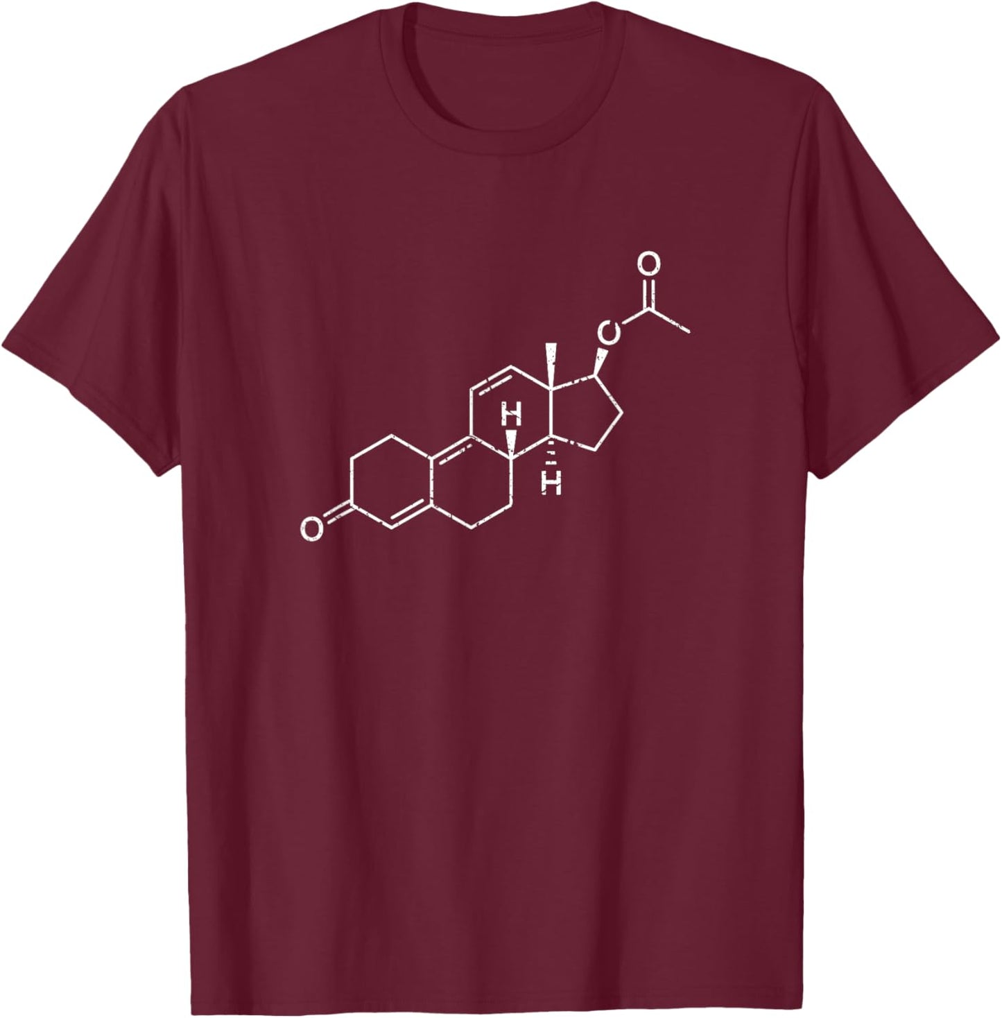 Trenbolone Steroid Molecule, Bodybuilding Tren Training T-Shirt - T-Shirt | Maroon