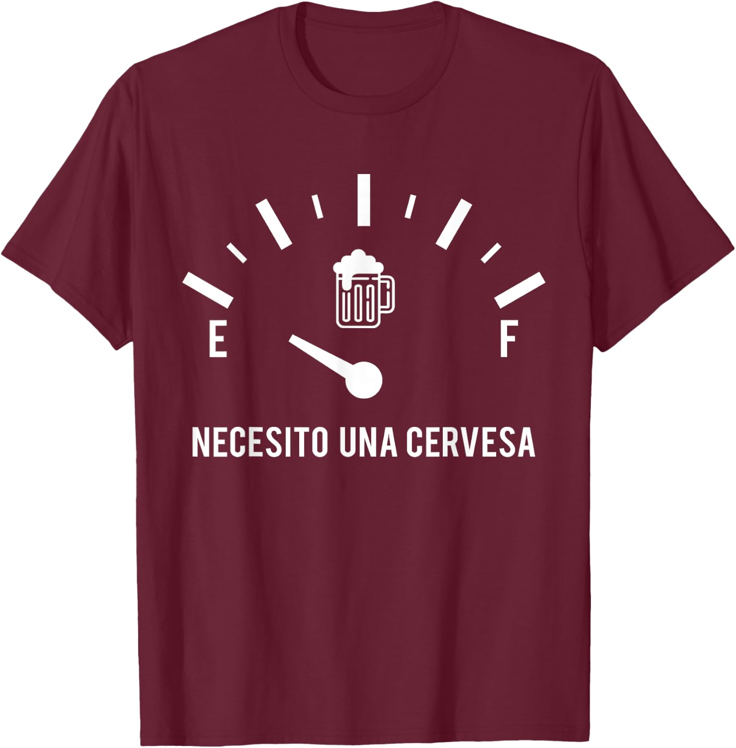 Mexican Beer Necesito Una Cervesa Funny Spanish I Need Beer T-Shirt - T-Shirt | Maroon
