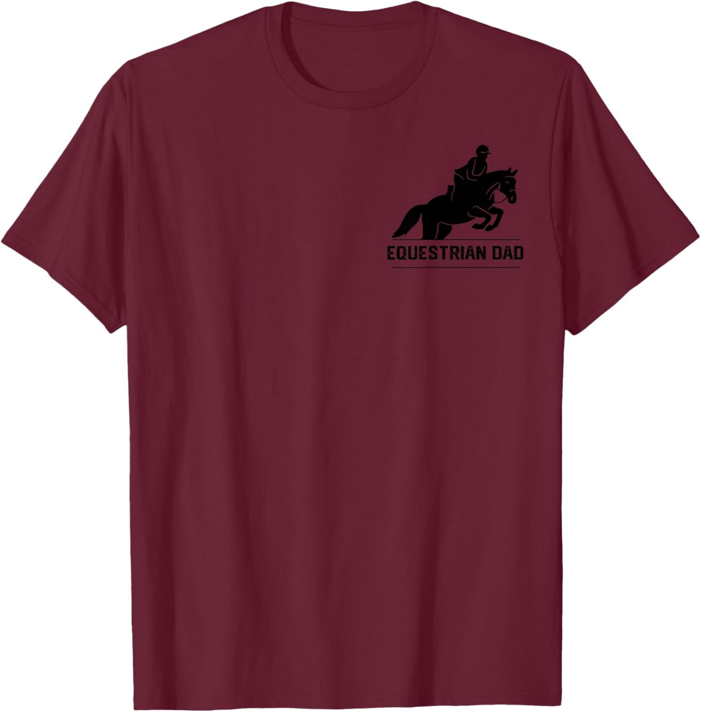 Equestrian dad life messy bun hair Horse Show dad Horseback T-Shirt - T-Shirt | Maroon