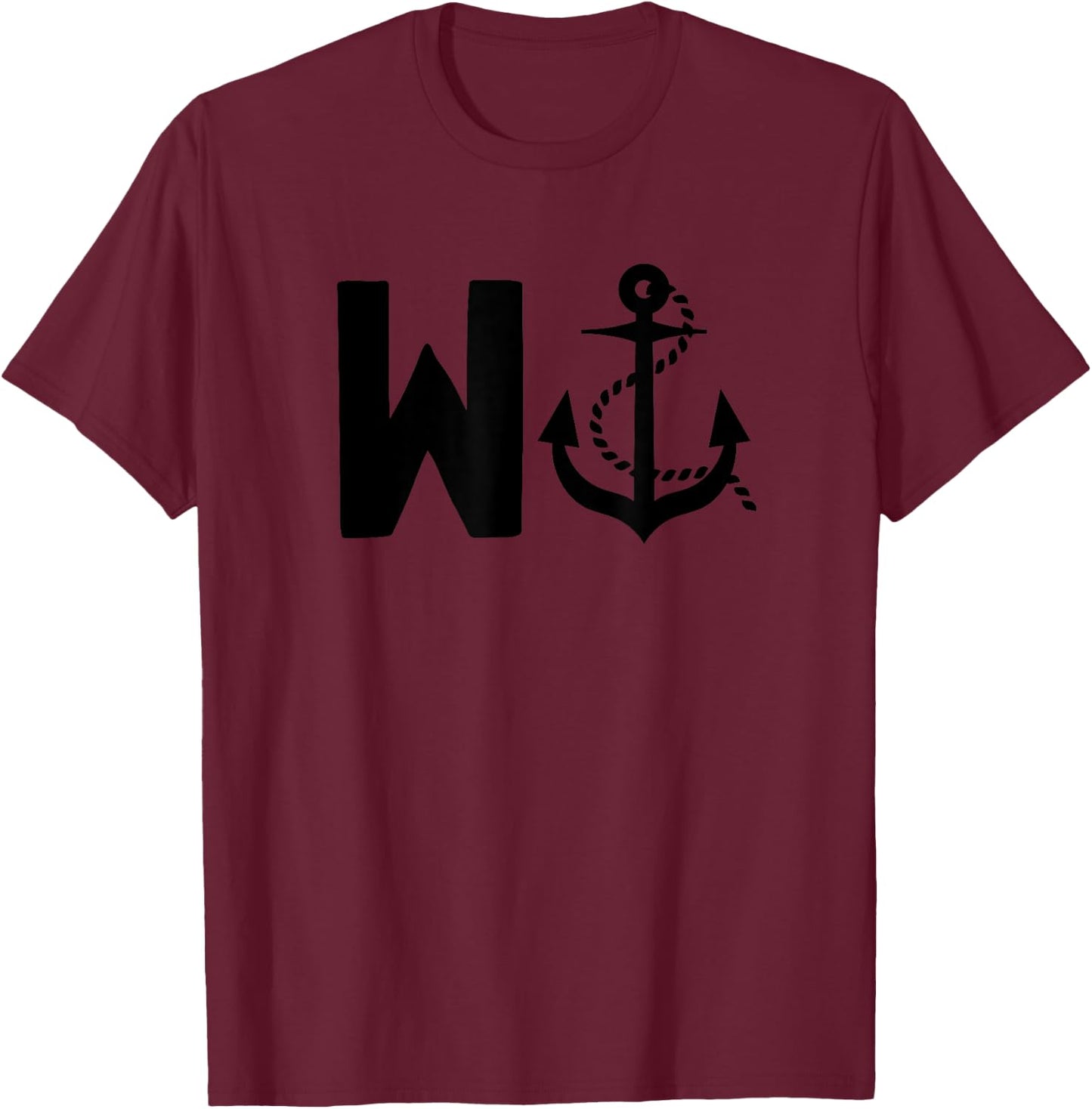 Sarcastic Saying W ANCHOR Funny Wanker Sailing Enthusiasts T-Shirt - T-Shirt | Maroon