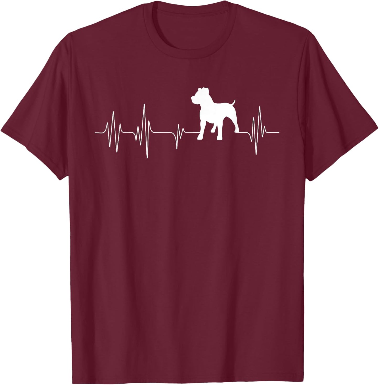 Pitbull Heartbeat - Pet Trainer Canine Lover Dog Lover Men Women Kids T-Shirt - T-Shirt | Maroon