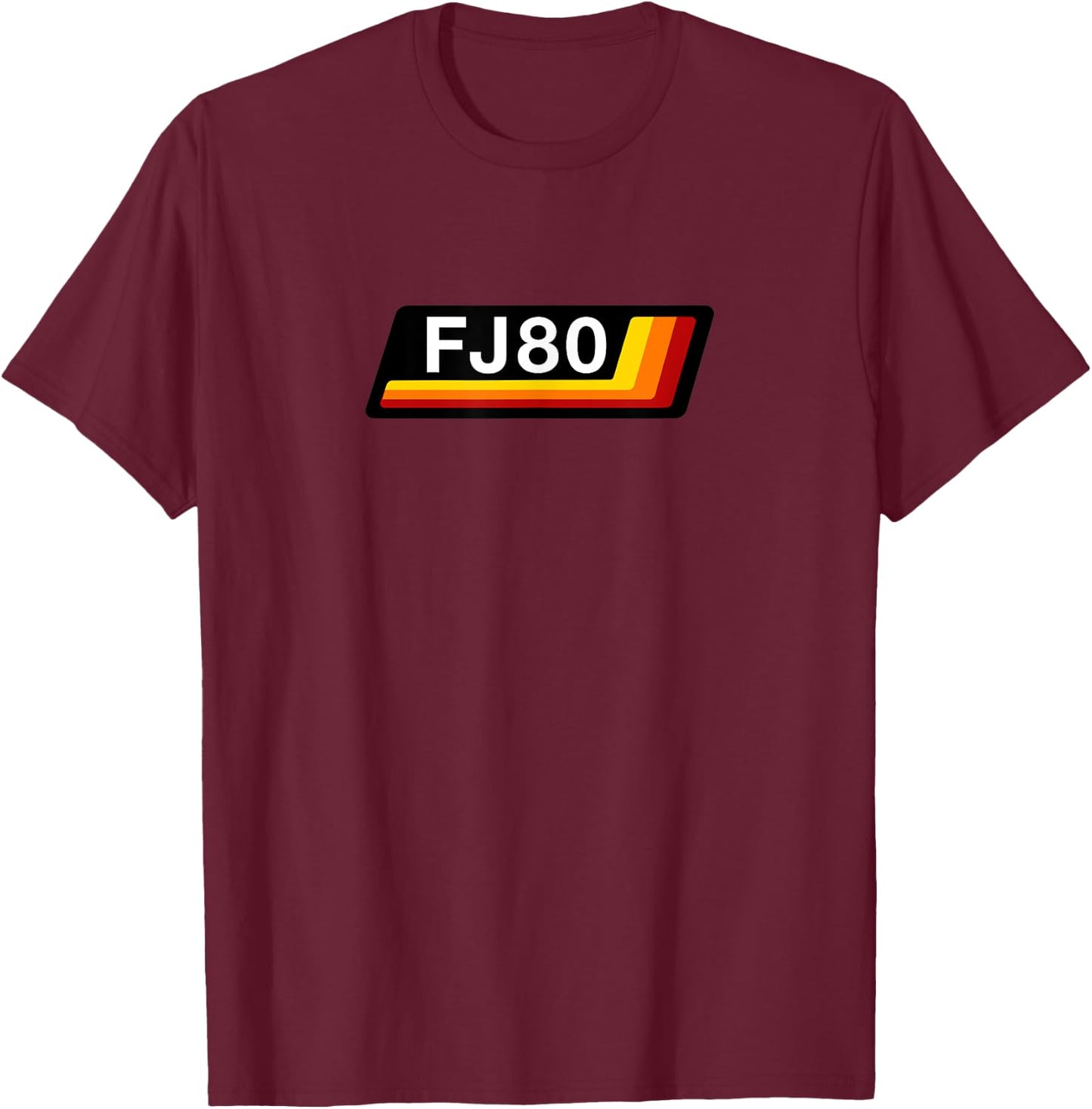 FJ80 Underline Racing 3 Stripes FJ80 FZJ80 HDJ80 HDJ81 T-Shirt - T-Shirt | Maroon