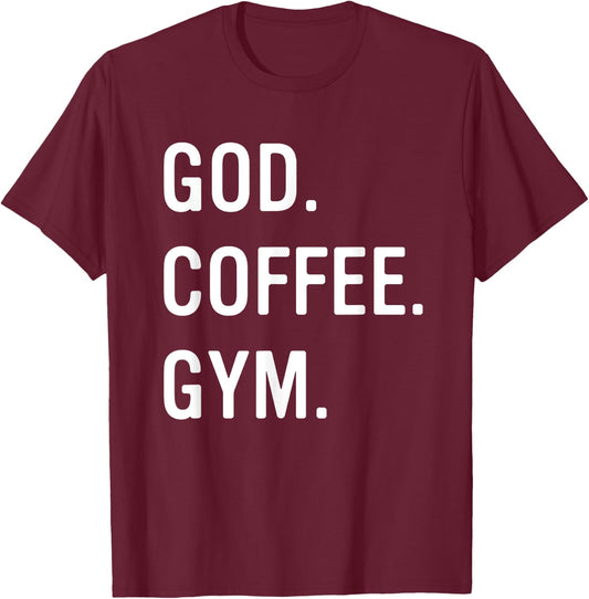 Christian God Coffee Gym Workout Women T-Shirt - T-Shirt | Maroon