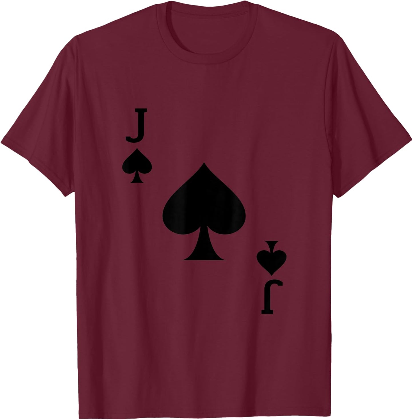 J of Spades Deck of Cards Carnival Halloween Costume Jack T-Shirt - T-Shirt | Maroon