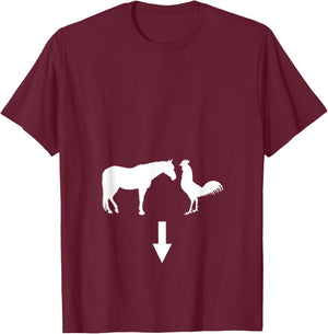 Funny Horse Cock Rooster T-Shirt - T-Shirt | Maroon