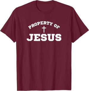 Property of Jesus Christ God Christian T-Shirt - T-Shirt | Maroon