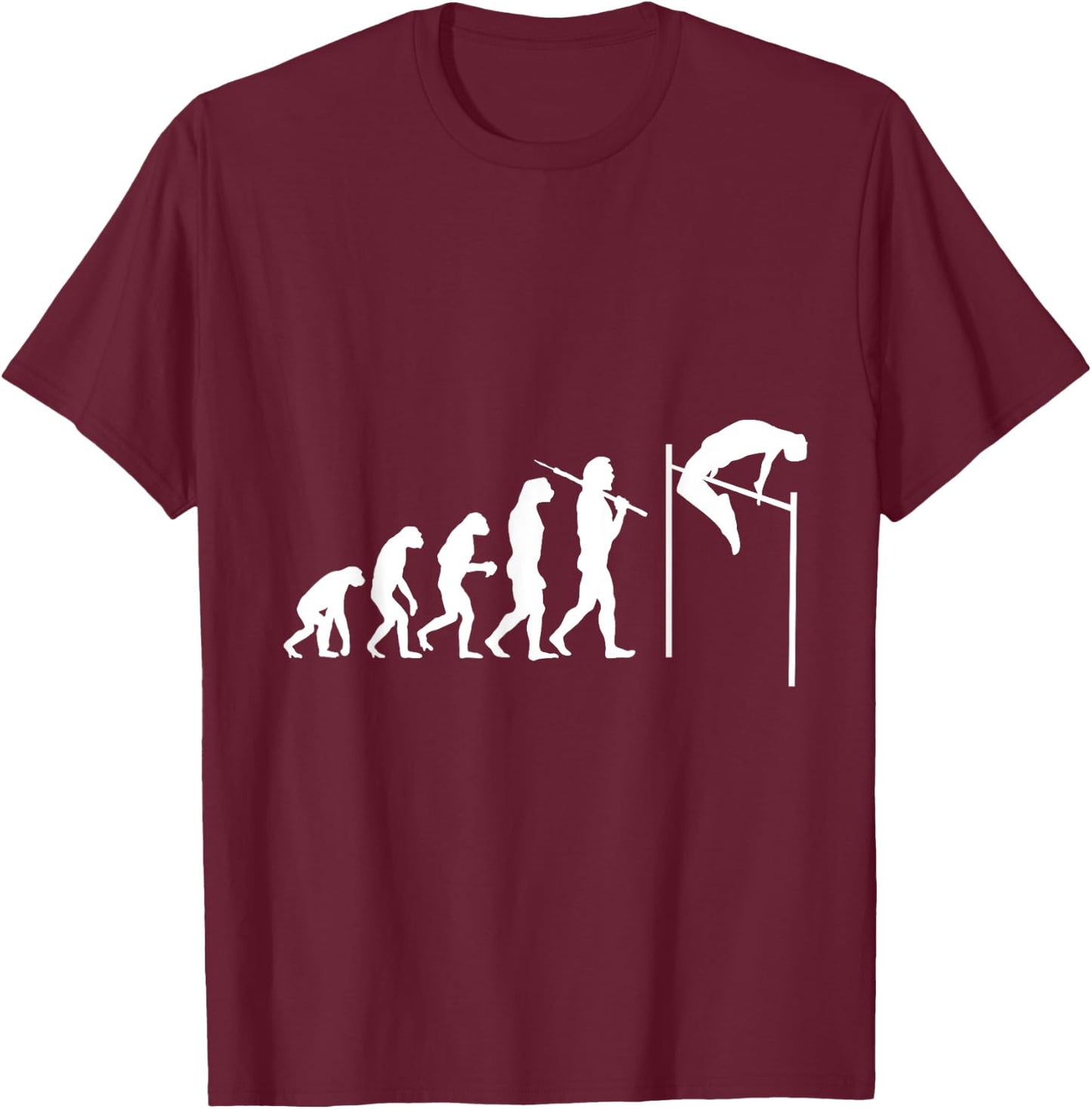 Funny Evolution High Jump Athletics T-Shirt - T-Shirt | Maroon