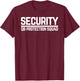 Security Quarterback QB Protection Squad Football OL Lineman T-Shirt - T-Shirt | Maroon