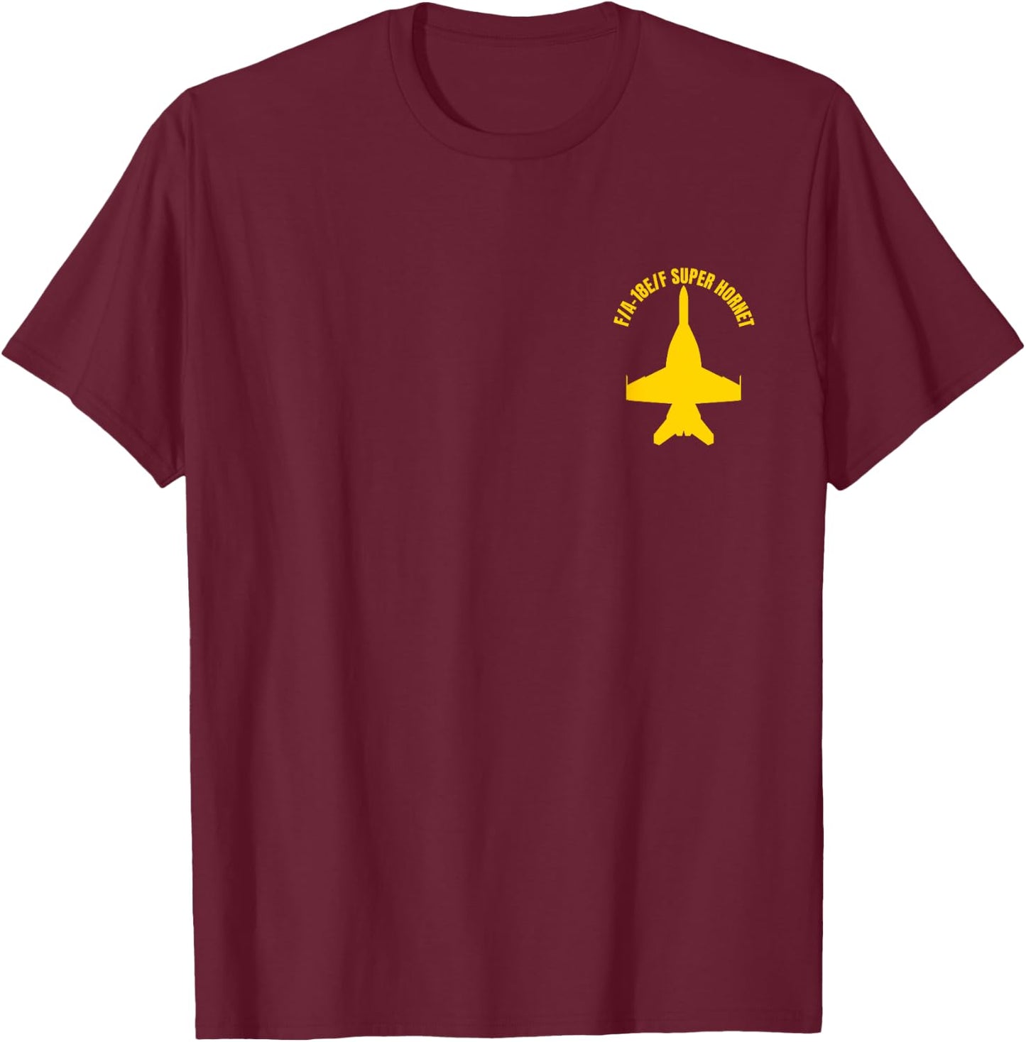 FA-18 Military Fighter Jet Aircraft Design T-Shirt - T-Shirt | Maroon