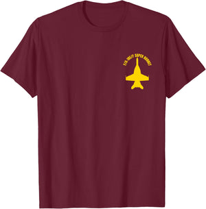 FA-18 Military Fighter Jet Aircraft Design T-Shirt - T-Shirt | Maroon