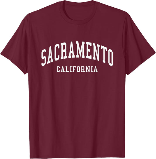 Sacramento - California - Throwback Design - Classic T-Shirt - T-Shirt | Maroon