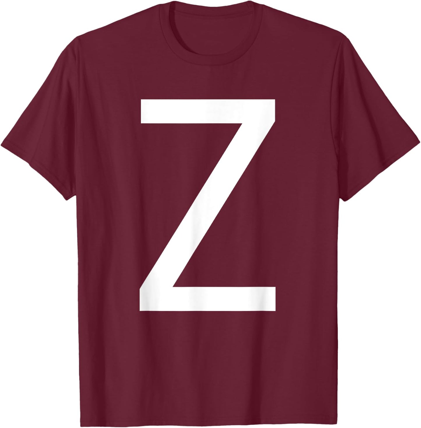 Capital Letter Z Monogram Poppins Font Initial Alphabet T-Shirt - T-Shirt | Maroon