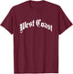 West Coast - Old School Design - Classic T-Shirt - T-Shirt | Maroon