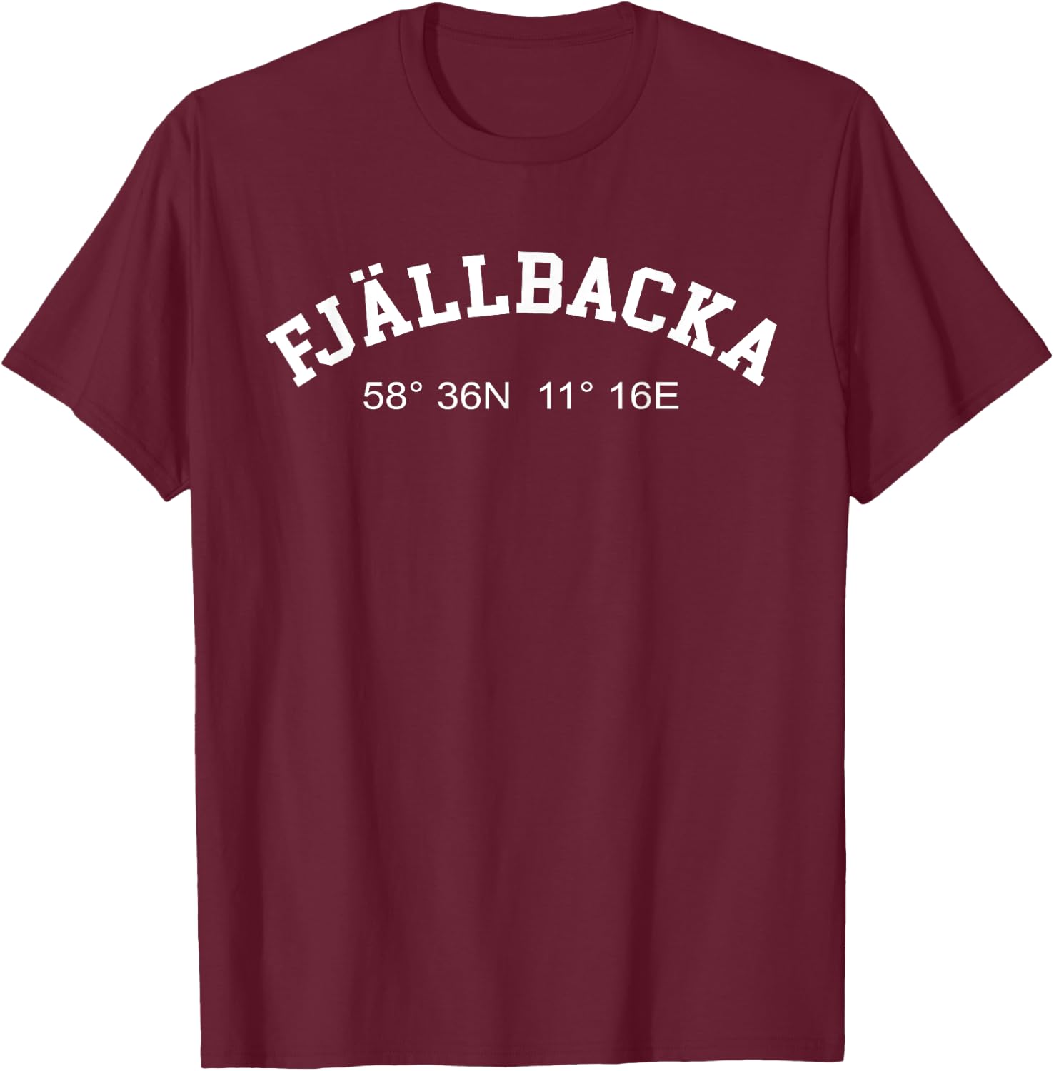 Fjällbacka Sweden Marina Coordinates GPS T-Shirt - T-Shirt | Maroon