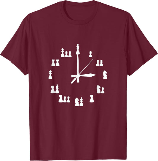 Chess Clock for Adults and Children T-Shirt - T-Shirt | Maroon